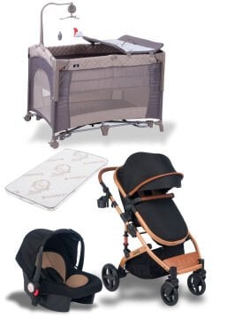 Avantaj Bebek Seti / Joell Truva Bebek Arabası / Puset / Anne Yanı Park Beşik / Bambo Beşik Yatağı