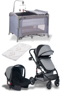 Avantaj Bebek Seti / Joell Truva Bebek Arabası / Puset / Anne Yanı Park Beşik / Bambo Beşik Yatağı