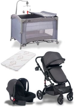 Avantaj Bebek Seti / Joell Truva Bebek Arabası / Puset / Anne Yanı Park Beşik / Bambo Beşik Yatağı