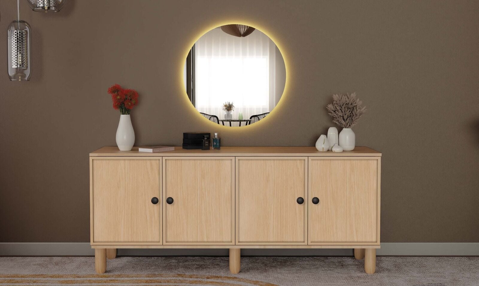 Meşe Konsol / Komple MDF / Çok Amaçlı Dolap