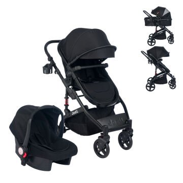 10'lu Bebek Seti / Joell Truva /  Anne Yanı Park Beşik  / Uyku Seti full black