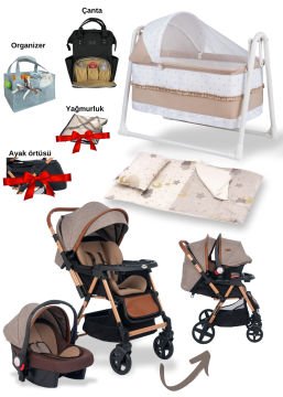 Avantaj Bebek Seti /Joell Trendy Bebek Arabası/Beşik/Puset/Çanta/Keçe Organizer/Yorgan/Yastık/Çarşaf