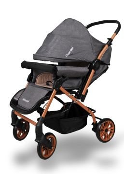 Miracool Olympus Çift Yönlü Bebek Arabası / Yağmurluk Hediye gold antrasit