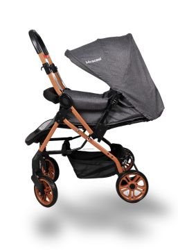 Miracool Olympus Çift Yönlü Bebek Arabası / Yağmurluk Hediye gold antrasit