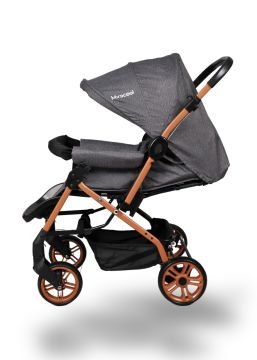 Miracool Olympus Çift Yönlü Bebek Arabası / Yağmurluk Hediye gold antrasit