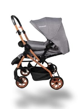 Miracool Olympus Çift Yönlü Bebek Arabası / Yağmurluk Hediye gold gri