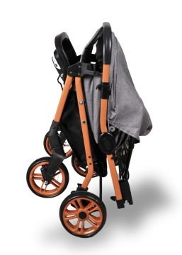 Miracool Olympus Çift Yönlü Bebek Arabası / Yağmurluk Hediye gold gri