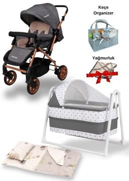 7'li Bebek Seti / Olympus Bebek Arabası / Star Beşik / Keçe Organizer/Yastık/Yorgan/Çarşaf/Yağmurluk