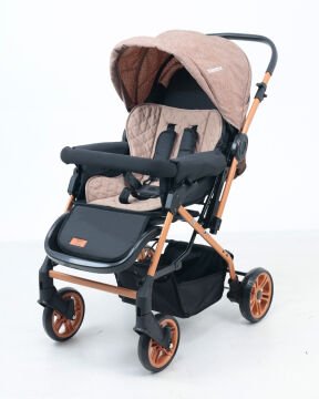 Doğum Hazırlık Seti / Bebek Arabası / Puset / Beşik / Yatak / Çanta / Uyku Seti Gold Kahve