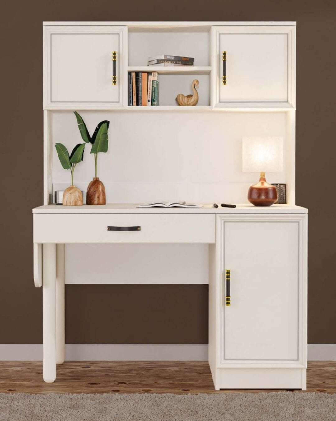 Kardelen Kitaplıklı Çalışma Masası / Komple MDF