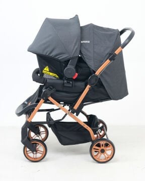 Doğum Hazırlık Seti / Bebek Arabası / Puset / Beşik / Yatak / Çanta / Uyku Seti Gold Siyah