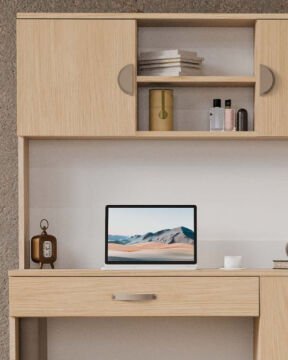 Ladin Kitaplıklı Çalışma Masası / Komple MDF
