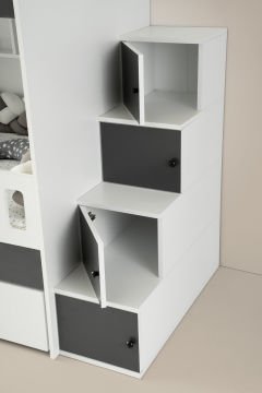 Berlin Ranza / 3 Yatak Bölümü / Beyaz-Antrasit / Komple MDF