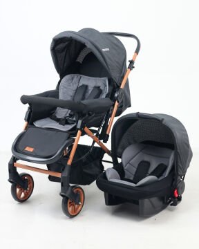 26 Parça Bebek Seti / Bebek Arabası / Puset / Beşik + 23 Gold Siyah