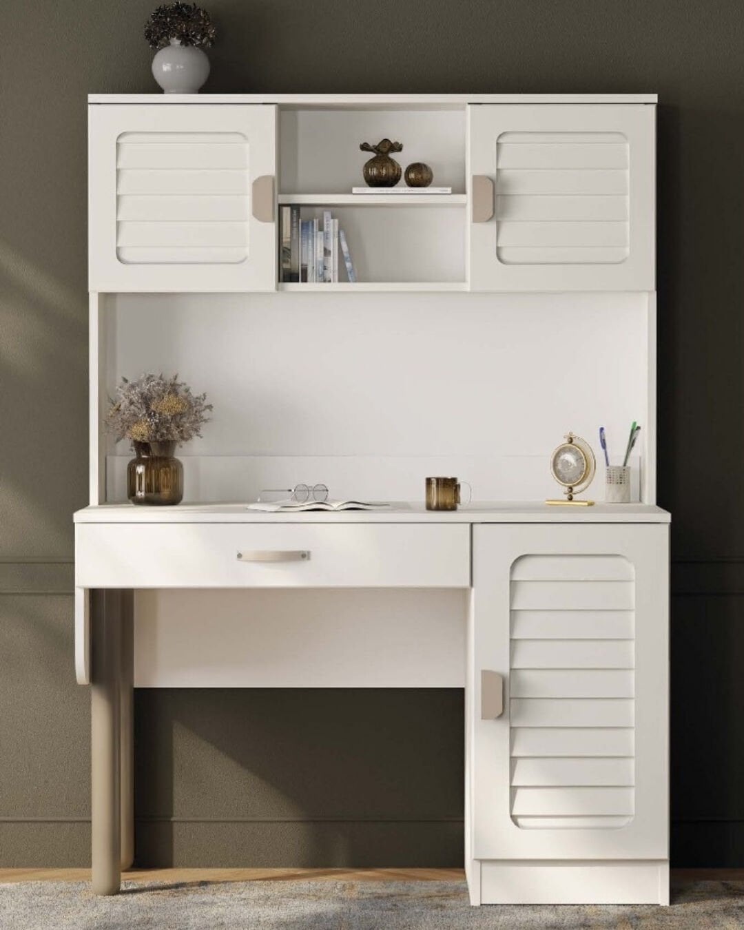 Lavanta Kitaplıklı Çalışma Masası / Komple MDF