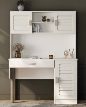 Lavanta Kitaplıklı Çalışma Masası / Komple MDF