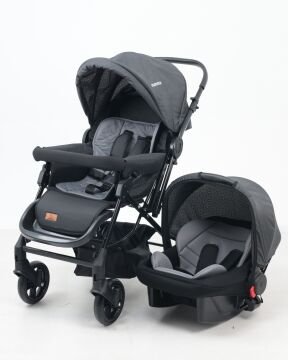 26 Parça Bebek Seti / Bebek Arabası / Puset / Beşik + 23 siyah-siyah