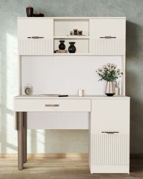 Menekşe Kitaplıklı Çalışma Masası / Komple MDF