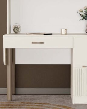 Menekşe Kitaplıklı Çalışma Masası / Komple MDF