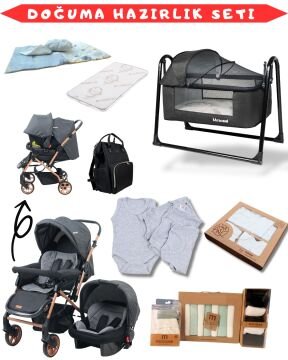 31 Parça Bebek Seti / Bebek Arabası/Puset/Beşik/Hastane Çıkışı + Gold Siyah