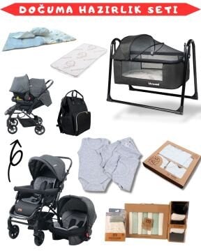 31 Parça Bebek Seti / Bebek Arabası/Puset/Beşik/Hastane Çıkışı + siyah-siyah
