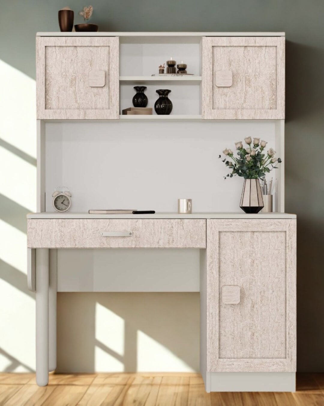 Nilüfer Kitaplıklı Çalışma Masası / Komple MDF