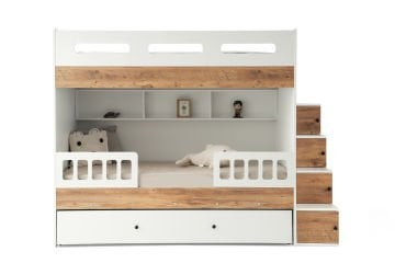 Berlin Ranza 3 Yataklı / Beyaz-Atlantik Çam / %100 MDF