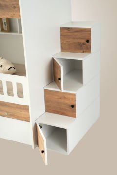 Berlin Ranza 3 Yataklı / Beyaz-Atlantik Çam / %100 MDF