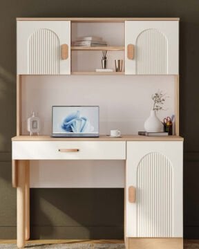 Orkide Kitaplıklı Çalışma Masası / Komple MDF