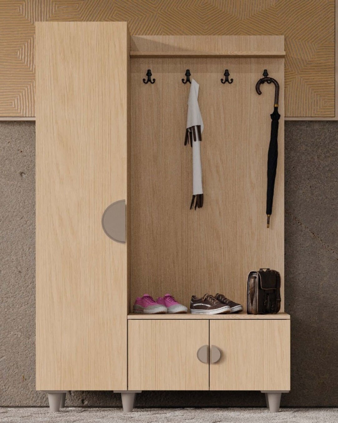 Ladin Portmanto / Komple MDF
