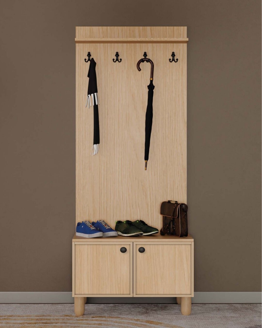 Meşe Vestiyer / Portmanto / Komple MDF