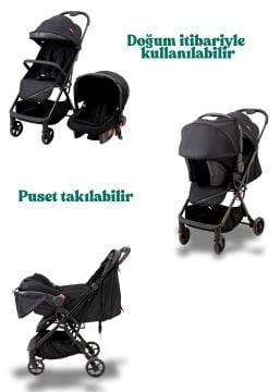Joell Cabin Travel Sistem Bebek Arabası / Tek Elle Otomatik Katlanır