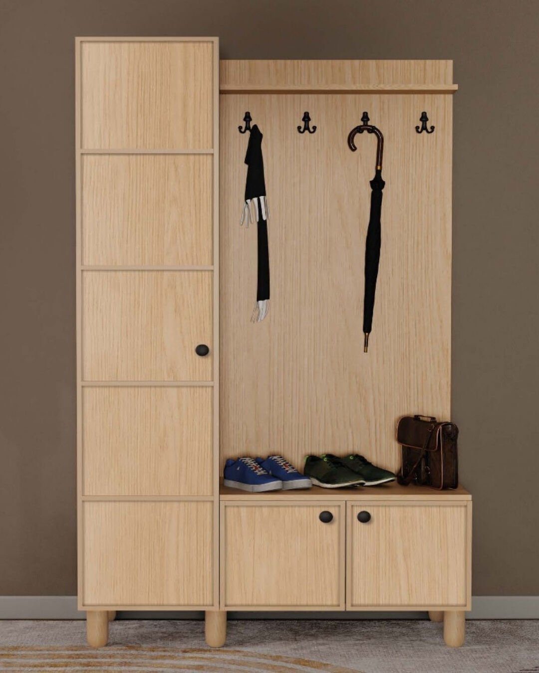 Meşe Portmanto / Komple MDF