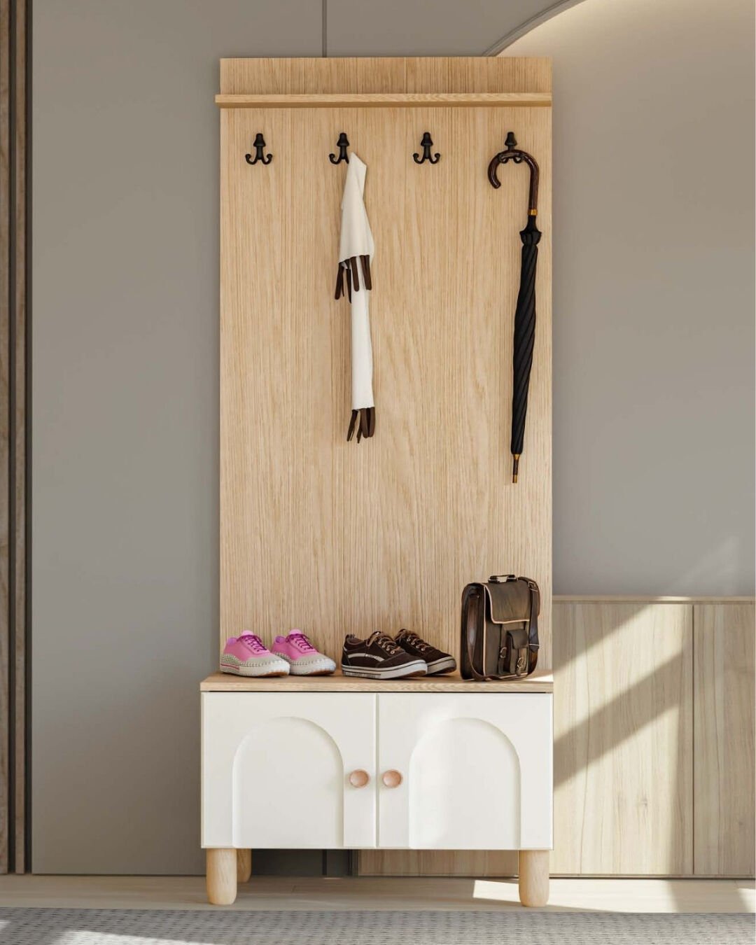 Papatya Vestiyer / Portmanto / Komple MDF