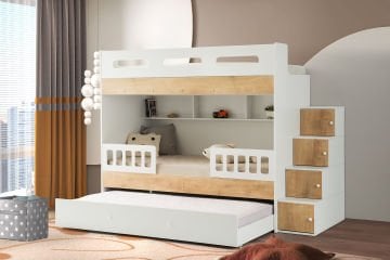 Berlin Ranza 3 Yataklı / Beyaz-Lefkas / %100 MDF