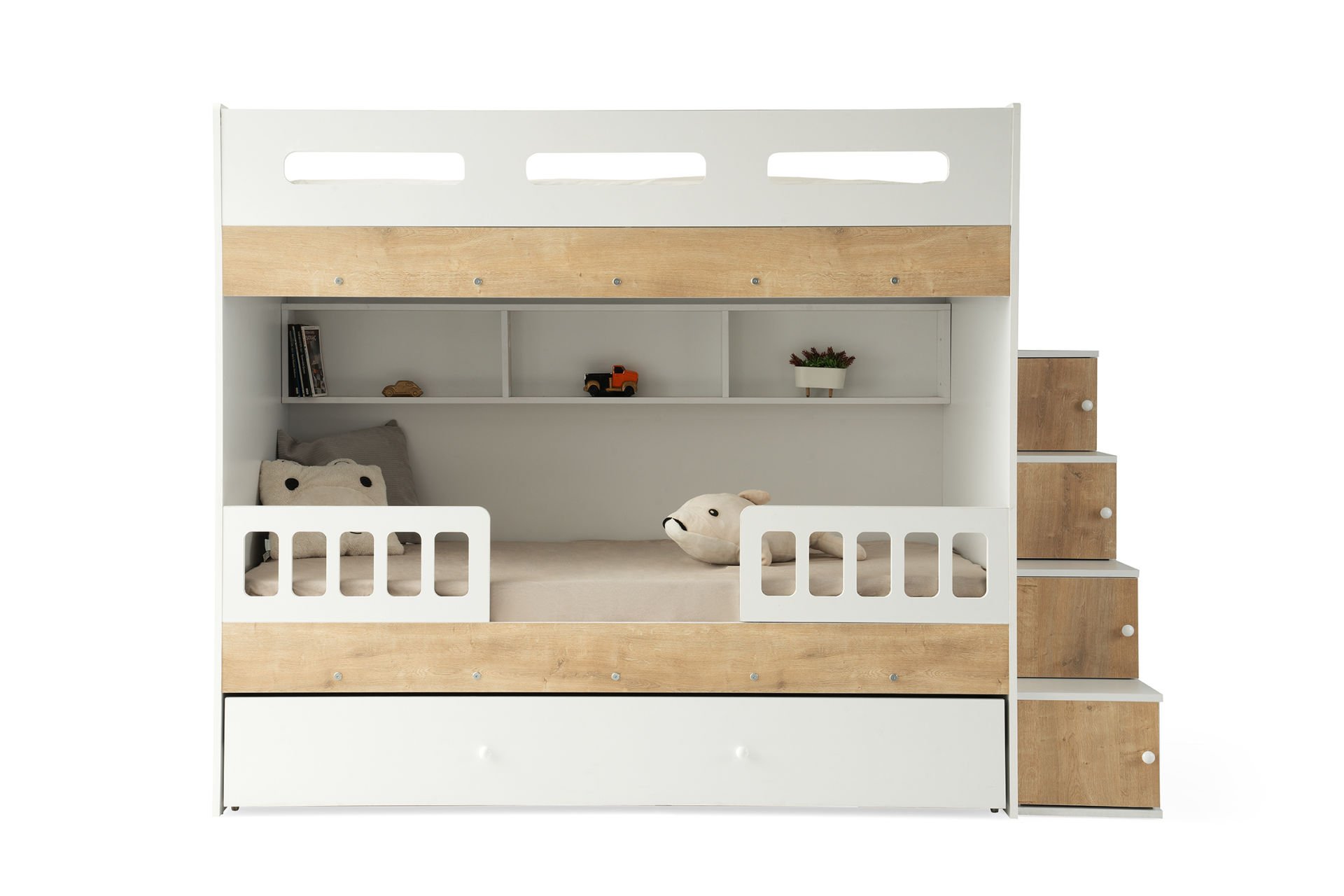 Berlin Ranza / 3 Yatak Bölümü / Beyaz-Lefkas / Komple MDF