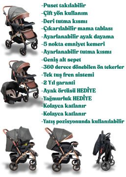 Miracool Mamma Elit Travel Sistem Bebek Arabası gold-antrasit
