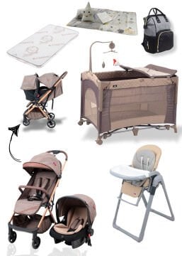 Lüx Kabin Bebek Seti / Joell Kabin Travel Bebek Arabası / Puset / Anne Yanı Park Beşik +