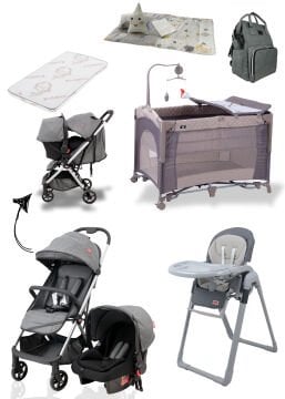 Lüx Kabin Bebek Seti / Joell Kabin Travel Bebek Arabası / Puset / Anne Yanı Park Beşik +