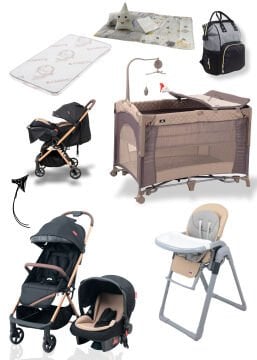 Lüx Kabin Bebek Seti / Joell Kabin Travel Bebek Arabası / Puset / Anne Yanı Park Beşik +