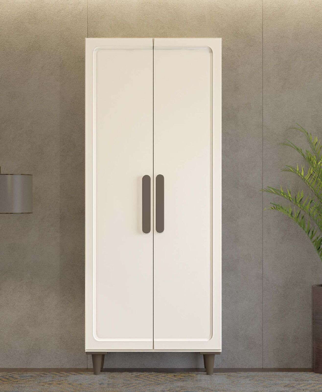 Manolya 2 Kapaklı Gardırop / Çok Amaçlı Dolap / Komple MDF