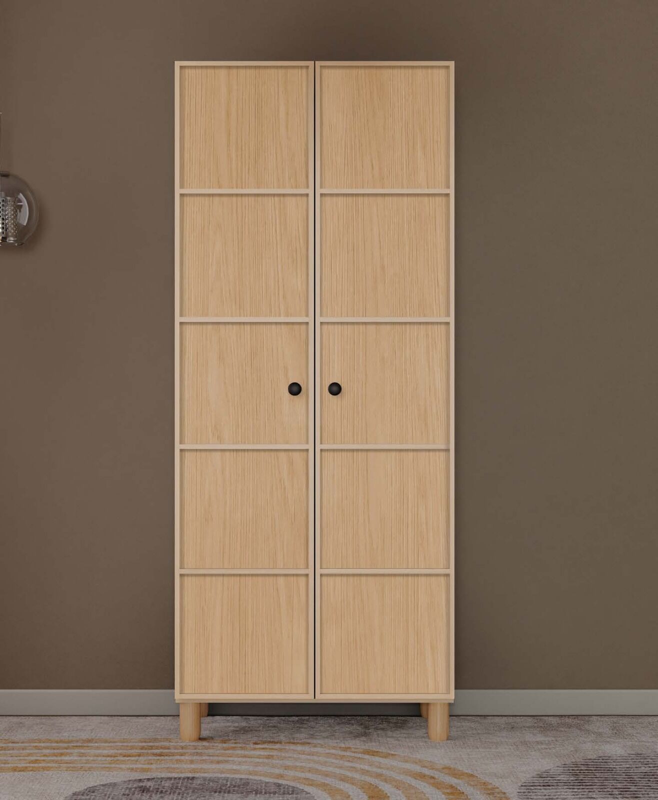 Meşe 2 Kapaklı Gardırop / Çok Amaçlı Dolap / Komple MDF