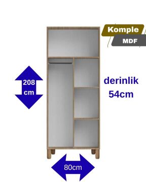 Papatya 2 Kapaklı Gardırop / Çok Amaçlı Dolap / Komple MDF