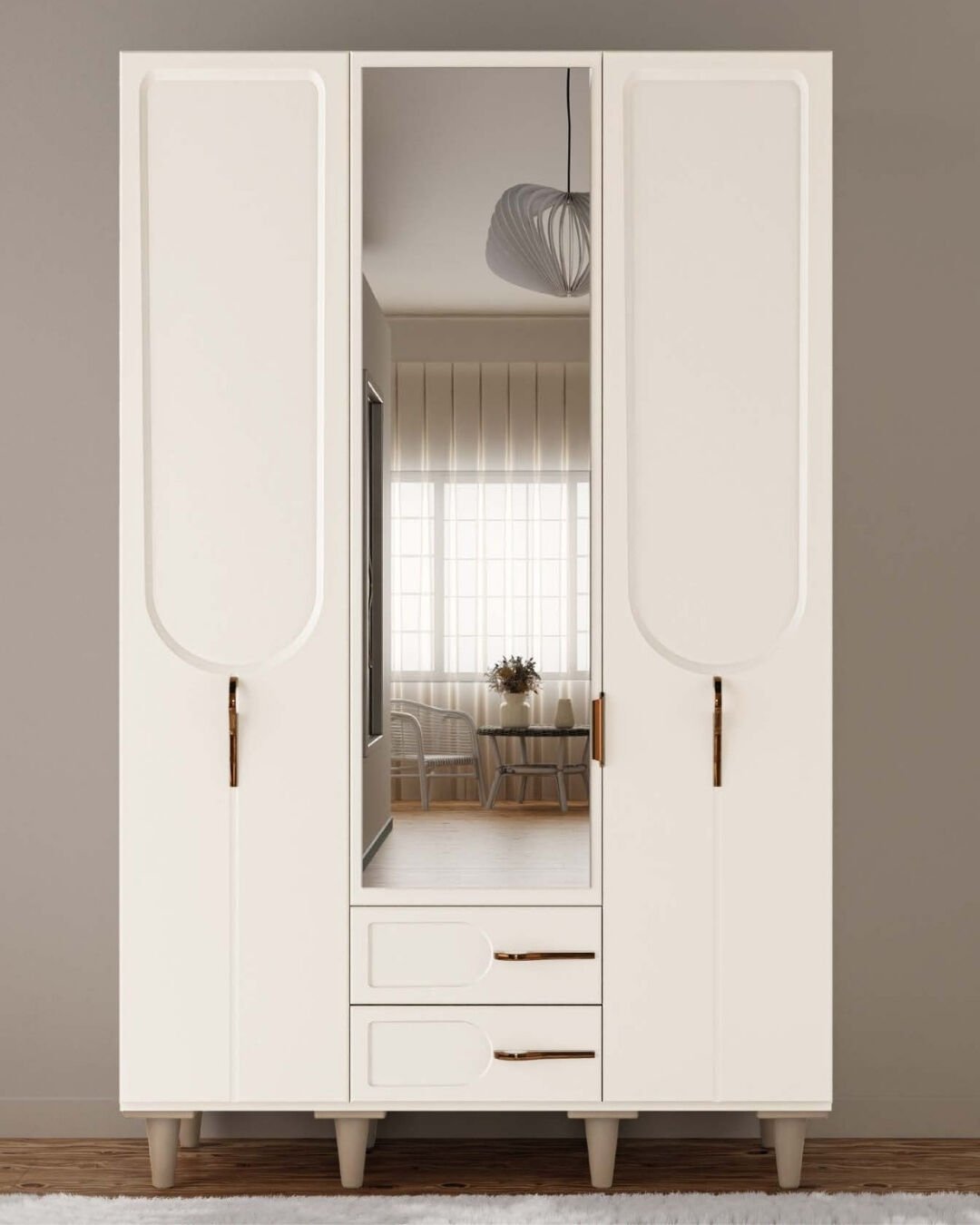 Açelya 3 Kapaklı Gardrop / Dolap / Komple MDF