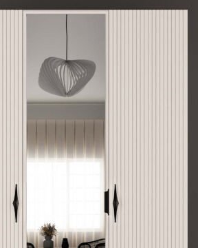 Lale 3 Kapaklı Gardrop / Dolap / Komple MDF