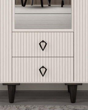 Lale 3 Kapaklı Gardrop / Dolap / Komple MDF