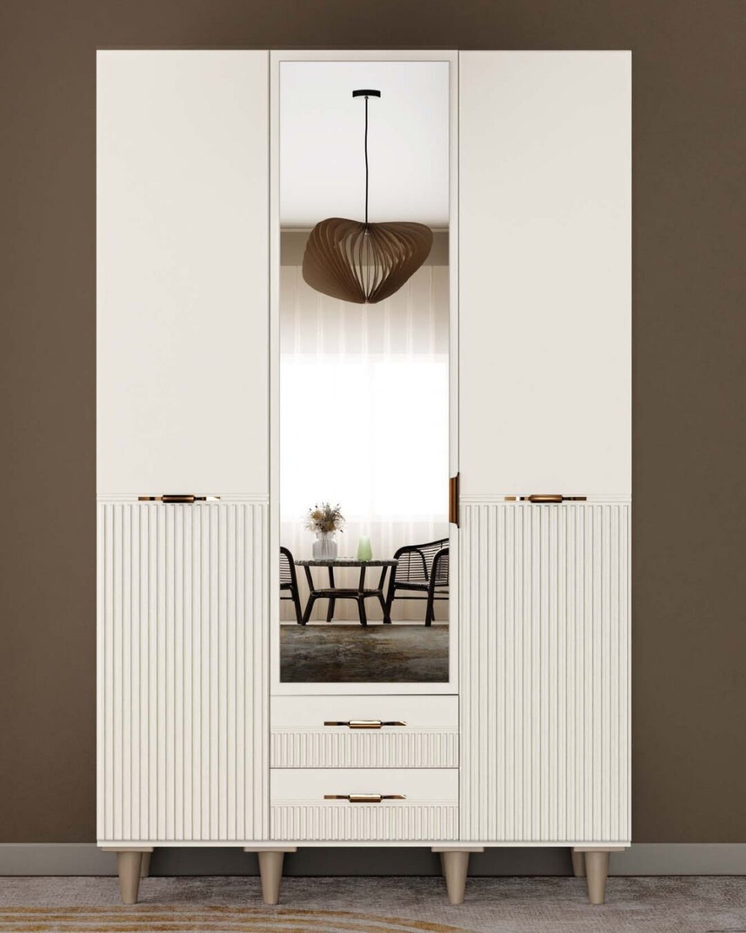 Menekşe 3 Kapaklı Gardrop / Dolap / Komple MDF