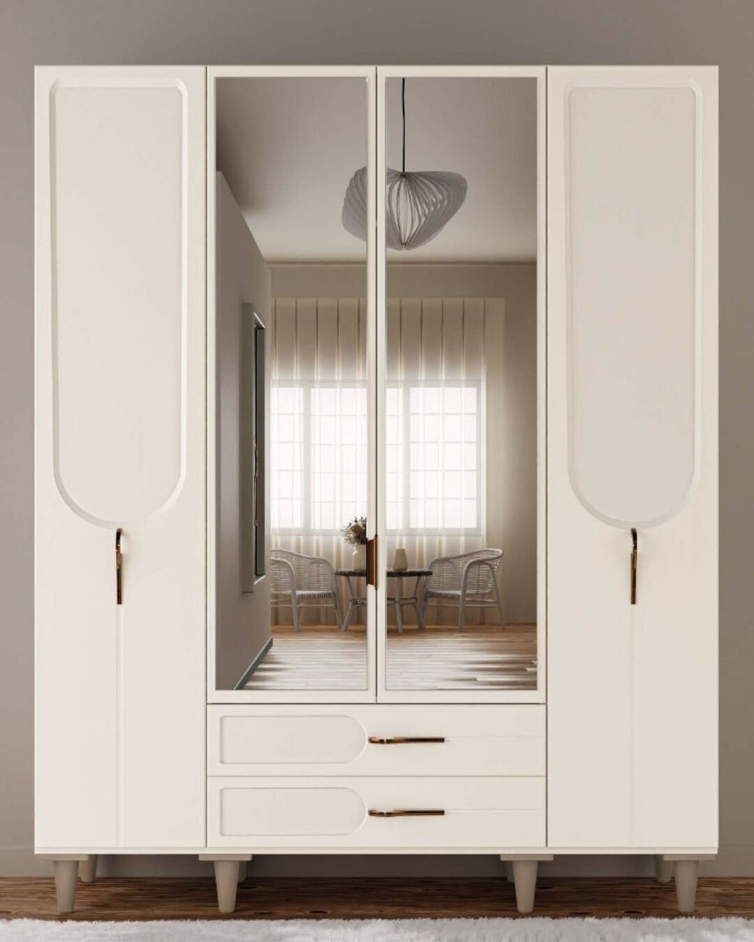 Açelya 4 Kapaklı Gardrop / Dolap / Komple MDF