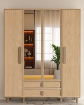 Karanfil 4 Kapaklı Gardrop / Dolap / Komple MDF