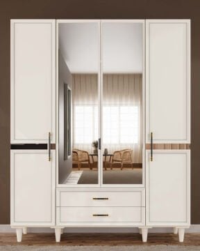 Kardelen 4 Kapaklı Gardrop / Dolap / Komple MDF